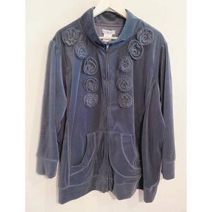 Roaman's Charcoal Grey Zip-Up Jacket, Sz Lg